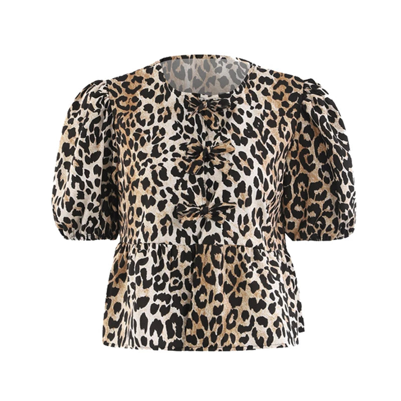 Leopard | Lace Up Shirt