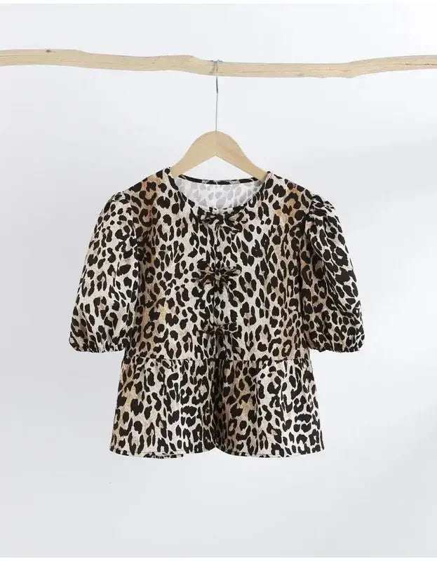 Leopard | Lace Up Shirt