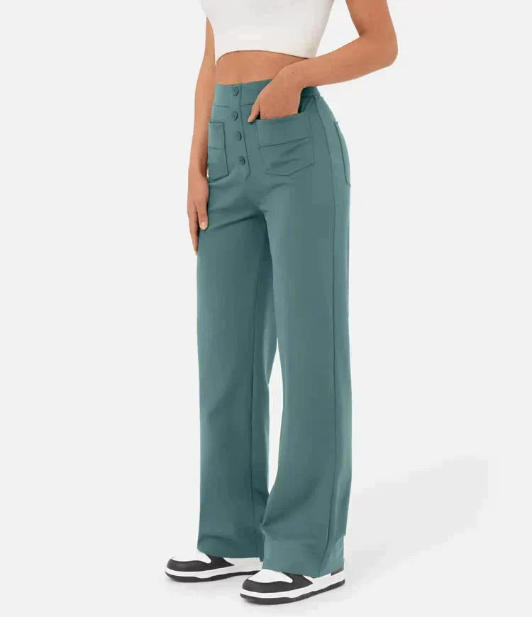 Chic Comfort | High-Waisted Elastic Pants