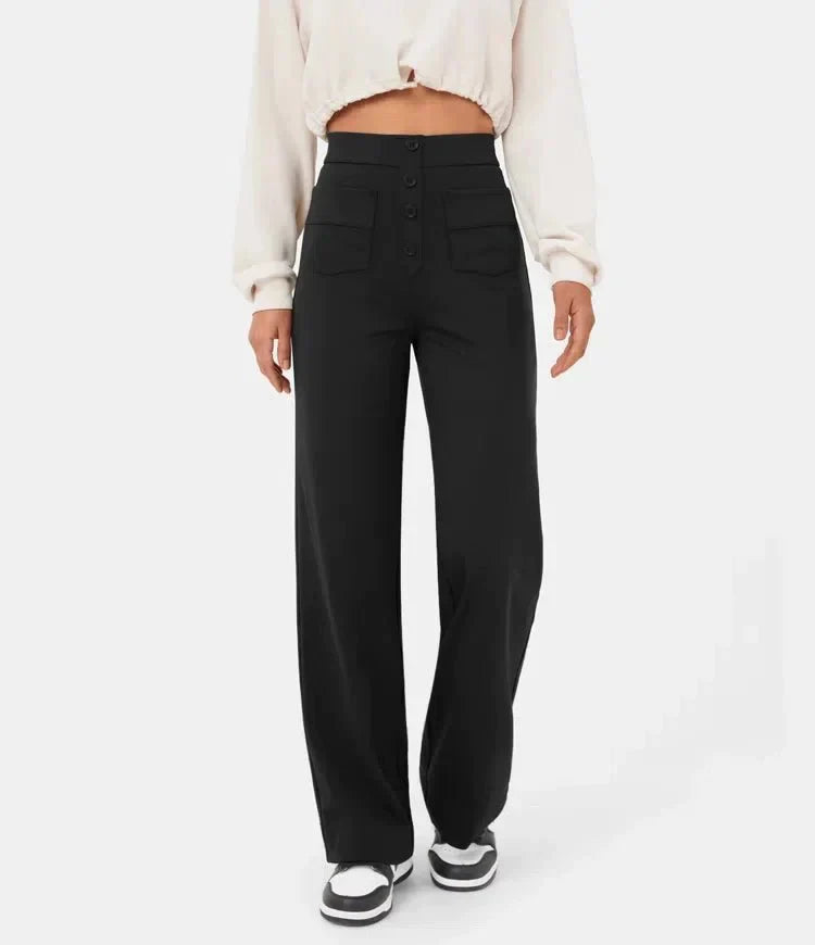 Chic Comfort | High-Waisted Elastic Pants