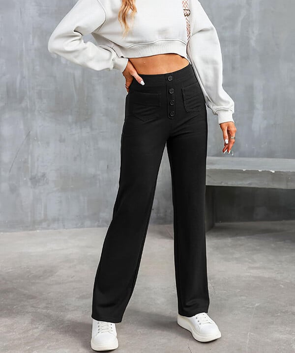 Chic Comfort | High-Waisted Elastic Pants