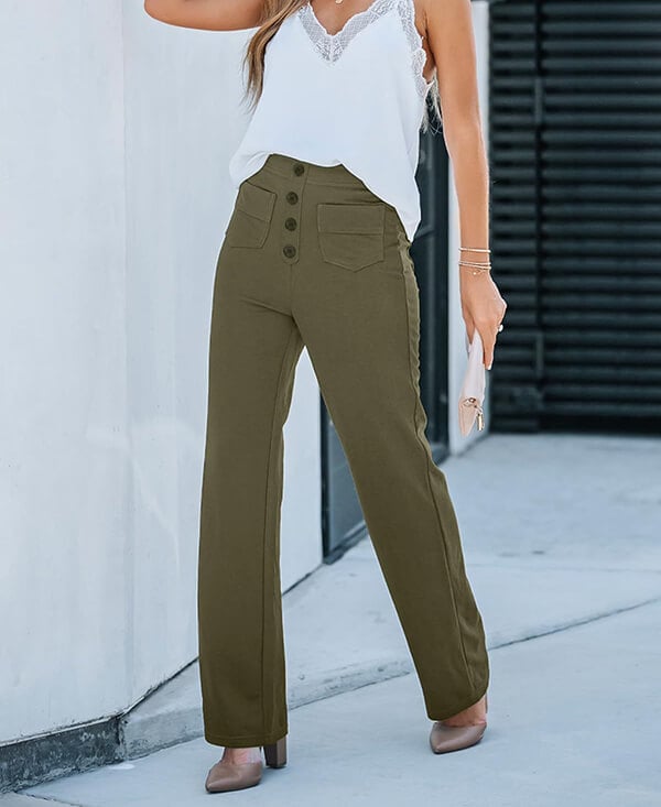 Chic Comfort | High-Waisted Elastic Pants