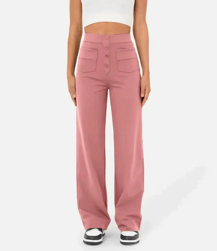 Chic Comfort | High-Waisted Elastic Pants