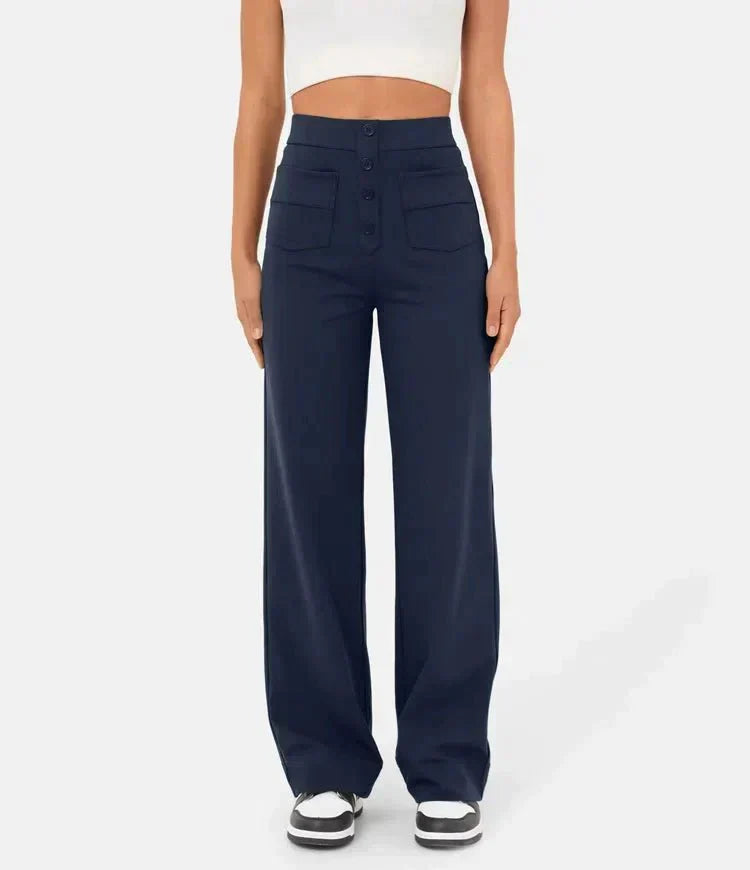 Chic Comfort | High-Waisted Elastic Pants